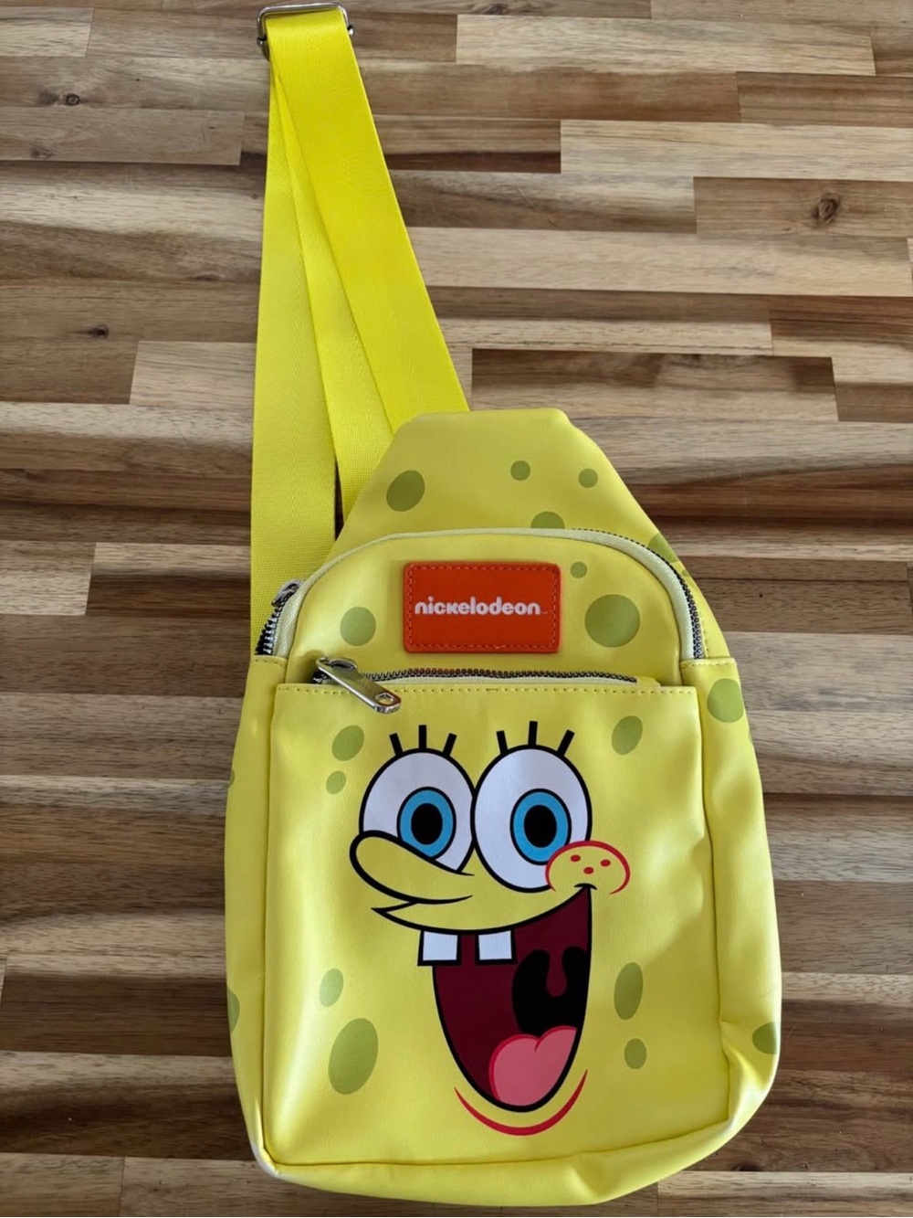 Nickelodeon SpongeBob Bright Yellow Sling Bag with Character Print